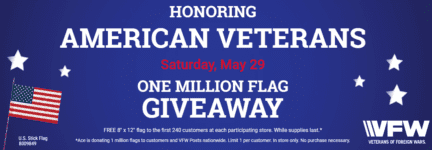 Ace Hardware Flag Giveaway Memorial Day 2022: FREE American Flag for the first 240 customers on May 29