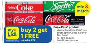 Lidl: Buy Two Get One FREE Coca-Cola 12-can packs