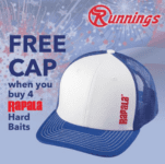 Runnings Rapala offer: Get a FREE cap with the purchase of 4 hard baits