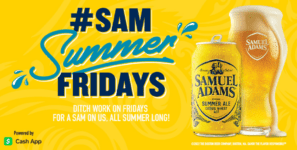 Samuel Adams Summer Fridays Promotion: Win beer money