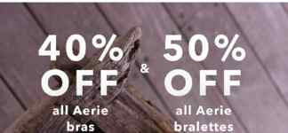 Aerie: 40-50% off all bras and bralettes