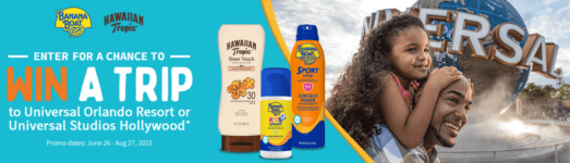Hawaiian Tropic and Banana Boat Sweepstakes: Win a trip to Universal Orlando Resort or Universal Studios at sunfundone.com