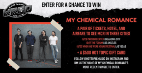 Hot Topic 2022 My Chemical Romance Sweepstakes: Win trips and tickets to see MCR in 3 cities