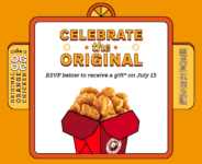 Panda Express Orange Chicken 35 year Anniversary Giveaway: Win 1-year FREE Orange Chicken at orangechickenlove.com
