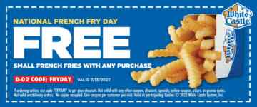 White Castle National French Fry Day 2022: Get FREE small fries with any app purchase