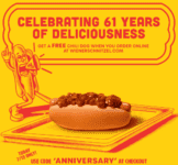 Wienerschnitzel 2022 Anniversary coupon code: Get a FREE Chili Dog with any purchase