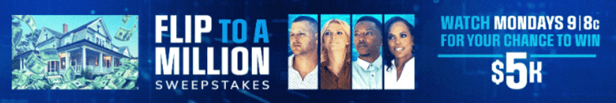 HGTV Flip to a Million Sweepstakes: Enter the code word and win $5,000 at hgtv.com/flip
