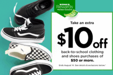 Kohl’s Back to School offer: Get $10 off a $50+ purchase