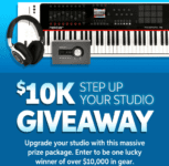 Sweetwater $10,000 Step Up Your Studio Giveaway: Win a studio upgrade prize pack valued at $10,000