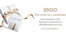Michael Kors and Simon Malls Sweepstakes: Win 1 of 5 $500 gift cards for your Fall Wardrobe