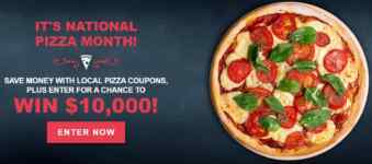 Valpak Pizza Month Sweepstakes: Win $10,000 cash at valpak.com/pizza