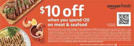 Amazon Fresh coupon code: Get $10 off a $20+ fresh meat and seafood purchase