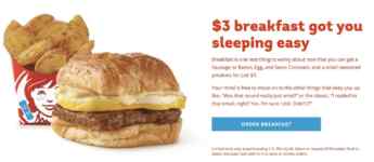 Wendy’s: new breakfast combo for $3