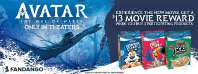 Kellogg’s Avatar the Way of Water Promotion: Get a FREE $13 Fandango Movie Reward at KFR.com/avatarmoviereward