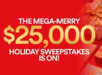 Simon Malls Mega Merry $25,000 Holiday Sweepstakes: Win 1 of 10 $2,500 prizes