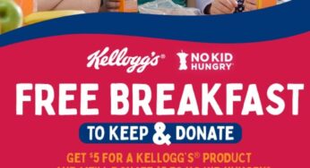 Kellogg’s FREE Breakfast for All 2023 promotion: Get a $5 off coupon and support No Kid Hungry