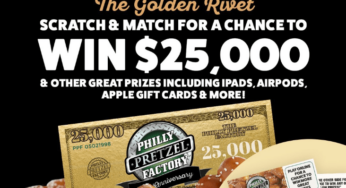 Philly Pretzel Factory 25th Anniversary Golden Rivet Giveaway: Win $25,000 cash and more