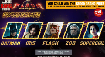 The Big Bang Theory Flash Sweepstakes: Select the character of the day and win $5,000