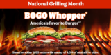 Burger King National Grilling Month 2023: Buy One Get One FREE Whopper