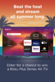 Roku Summer Sweepstakes: Win a 55″ Roku Plus Series TV