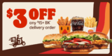 Burger King coupon code: Get $3 off a $15+ online order