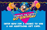 Cap’n Crunch 60th Birthday Sweepstakes: Win Albertsons gift cards at celebratewithcapn.com