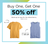 Kohl’s: BOGO 50% off tees for the whole family