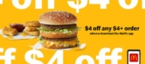 McDonald’s app: Get $4 Off Your First $4+ Order