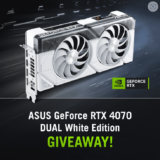 Win an ASUS NVIDIA GeForce RTX 4070 Dual White Edition graphics card
