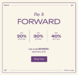 Reebok Pay it Forward: Up to Extra 40% off coupon code