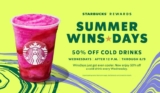 Starbucks Rewards Summer Wins Days: Extra 50% off every Wednesday